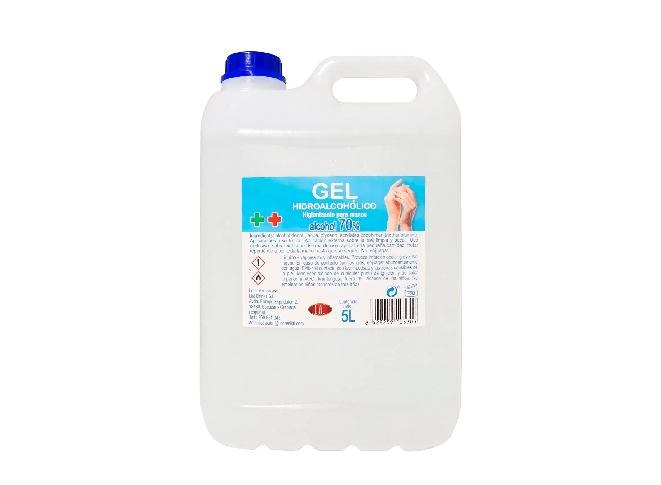 GEL HIDROALCOHOLICO LIAL 5 LITROS HIGIEN